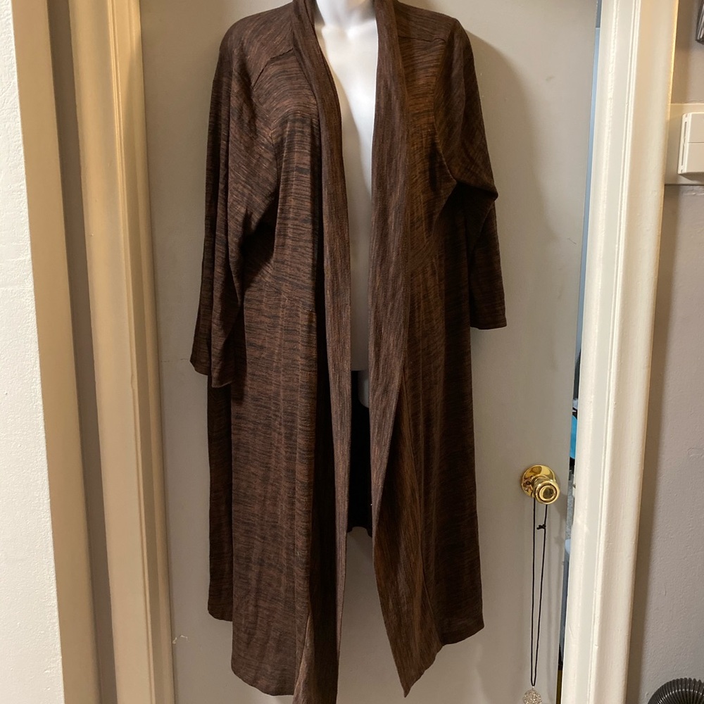 Brown knee length cardigan Closet Full XXL